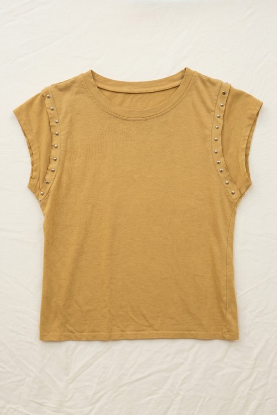 T-shirts Femme Beige mylee 20653_TsClous Efashion Paris