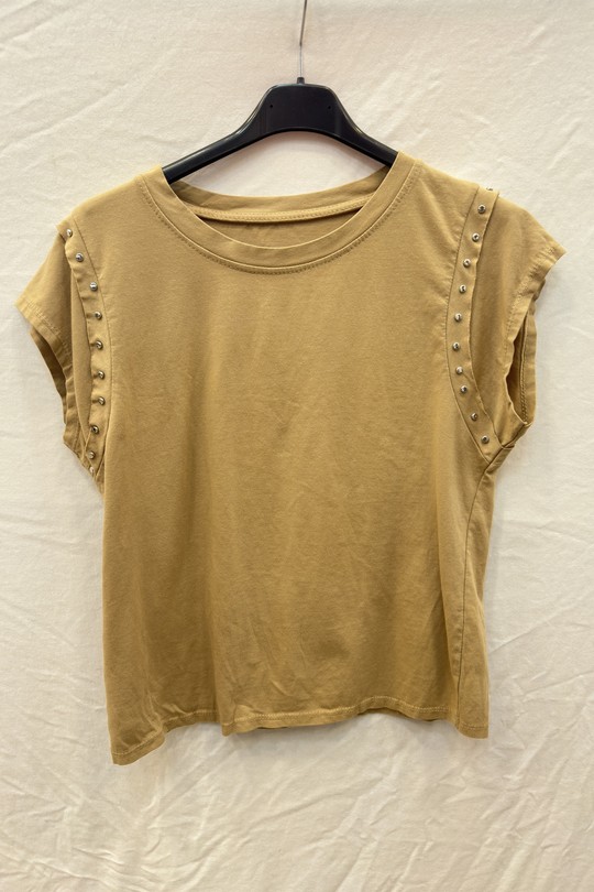 T-shirts Femme Beige mylee 20653_TsClous Efashion Paris
