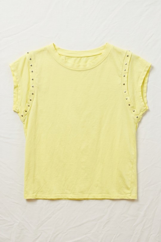 T-shirts Femme Beige mylee 20653_TsClous Efashion Paris