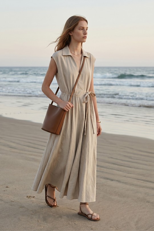 Robes longues Femme Beige mylee 01105_RLPortefeuille Efashion Paris