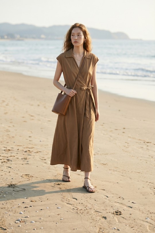 Robes longues Femme Beige mylee 01105_RLPortefeuille Efashion Paris