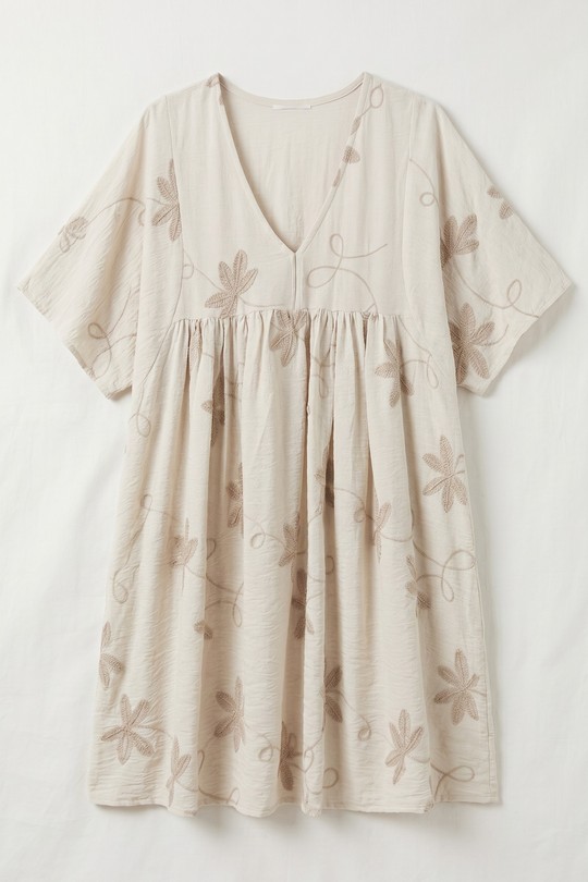 Robes longues Femme Beige Clair mylee 3506_RFeuillesBrode Efashion Paris
