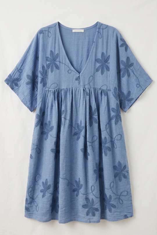 Robes longues Femme Beige Clair mylee 3506_RFeuillesBrode Efashion Paris