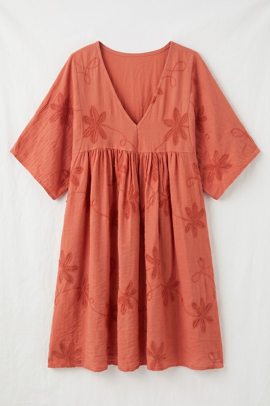 Robes longues Femme Beige Clair mylee 3506_RFeuillesBrode Efashion Paris