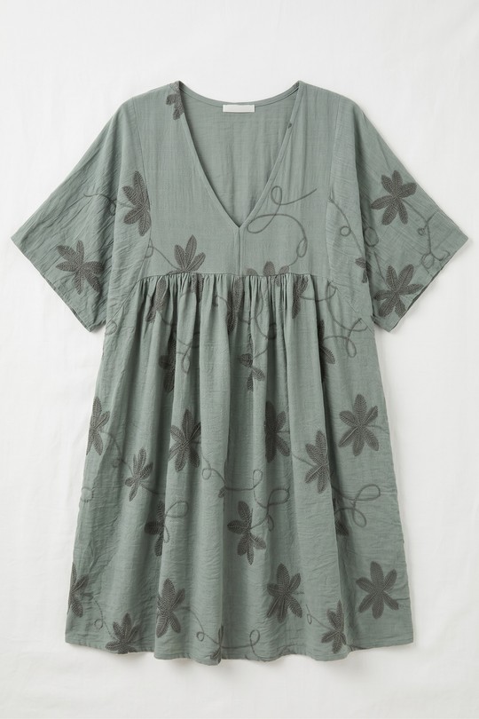 Robes longues Femme Beige Clair mylee 3506_RFeuillesBrode Efashion Paris