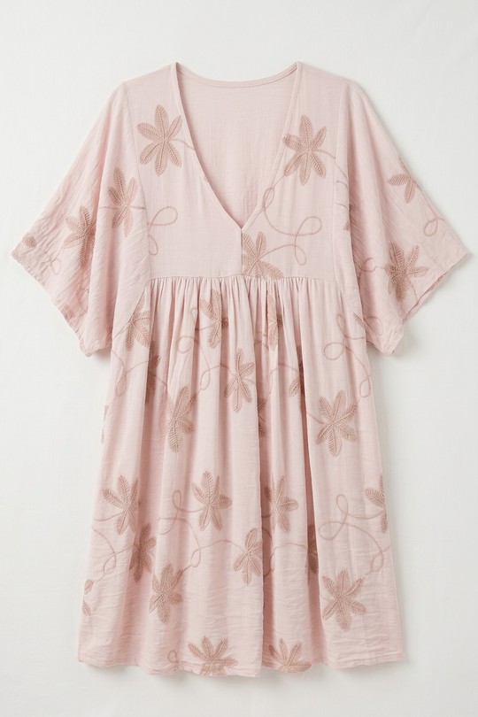 Robes longues Femme Beige Clair mylee 3506_RFeuillesBrode Efashion Paris