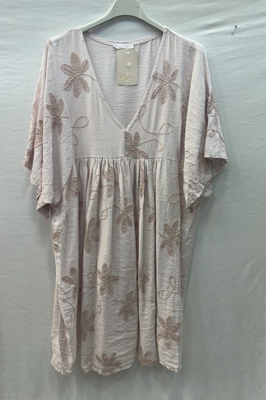 Robes longues Femme Beige Clair mylee 3506_RFeuillesBrode Efashion Paris