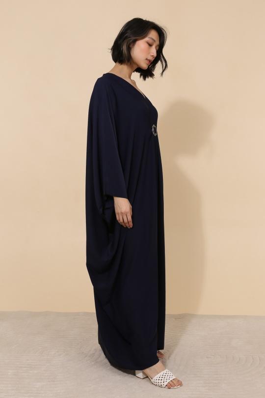 Abaya Femme Bleu marine SOLEIL STAR 3593 Efashion Paris