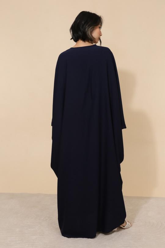 Abaya Femme Bleu marine SOLEIL STAR 3593 Efashion Paris