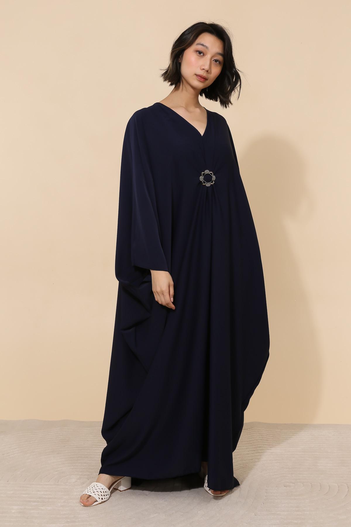 Abaya Femme Bleu marine SOLEIL STAR 3593 #c Efashion Paris