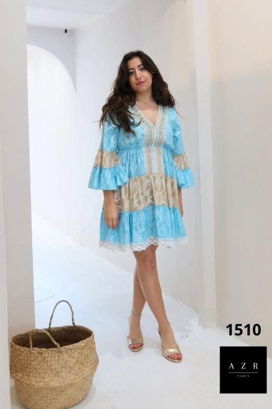 Robes courtes Femme Bleu AZR PRODUCTION 1510 - BLEU Efashion Paris