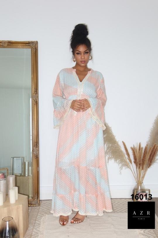 Robes longues Femme Saumon AZR PRODUCTION 16013 - SAUMON Efashion Paris