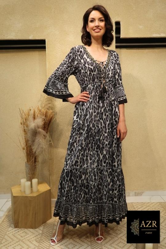Maxi dresses Women Grey AZR PRODUCTION 1258 - GRIS Efashion Paris