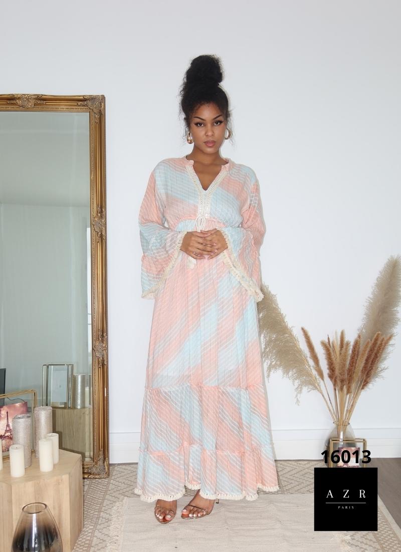 Robes longues Femme Saumon AZR PRODUCTION 16013 - SAUMON #c Efashion Paris