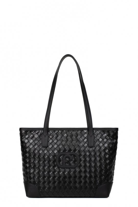 Cabas Maroquinerie Noir FAGOLA F1410119 Efashion Paris