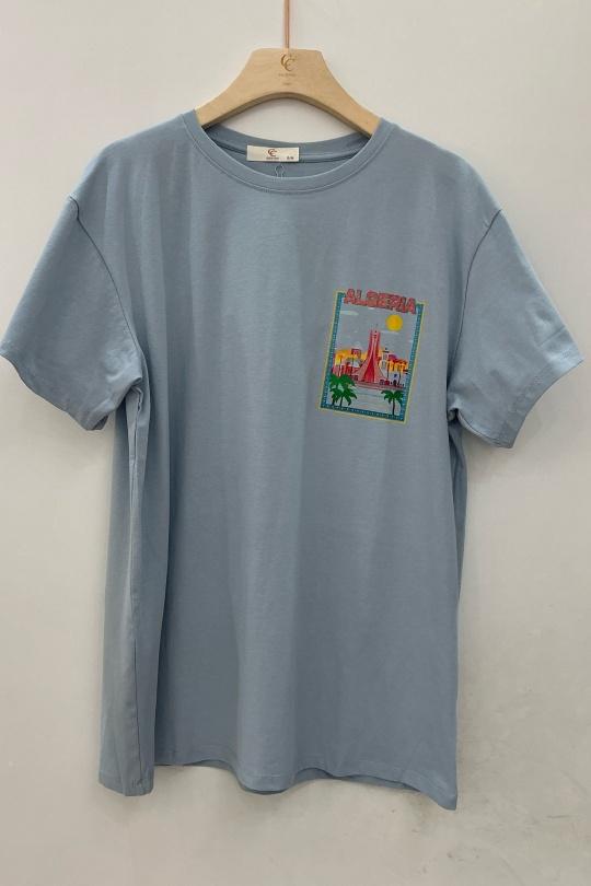 T-shirts Femme Bleu clair CC FASHION M6538 Efashion Paris