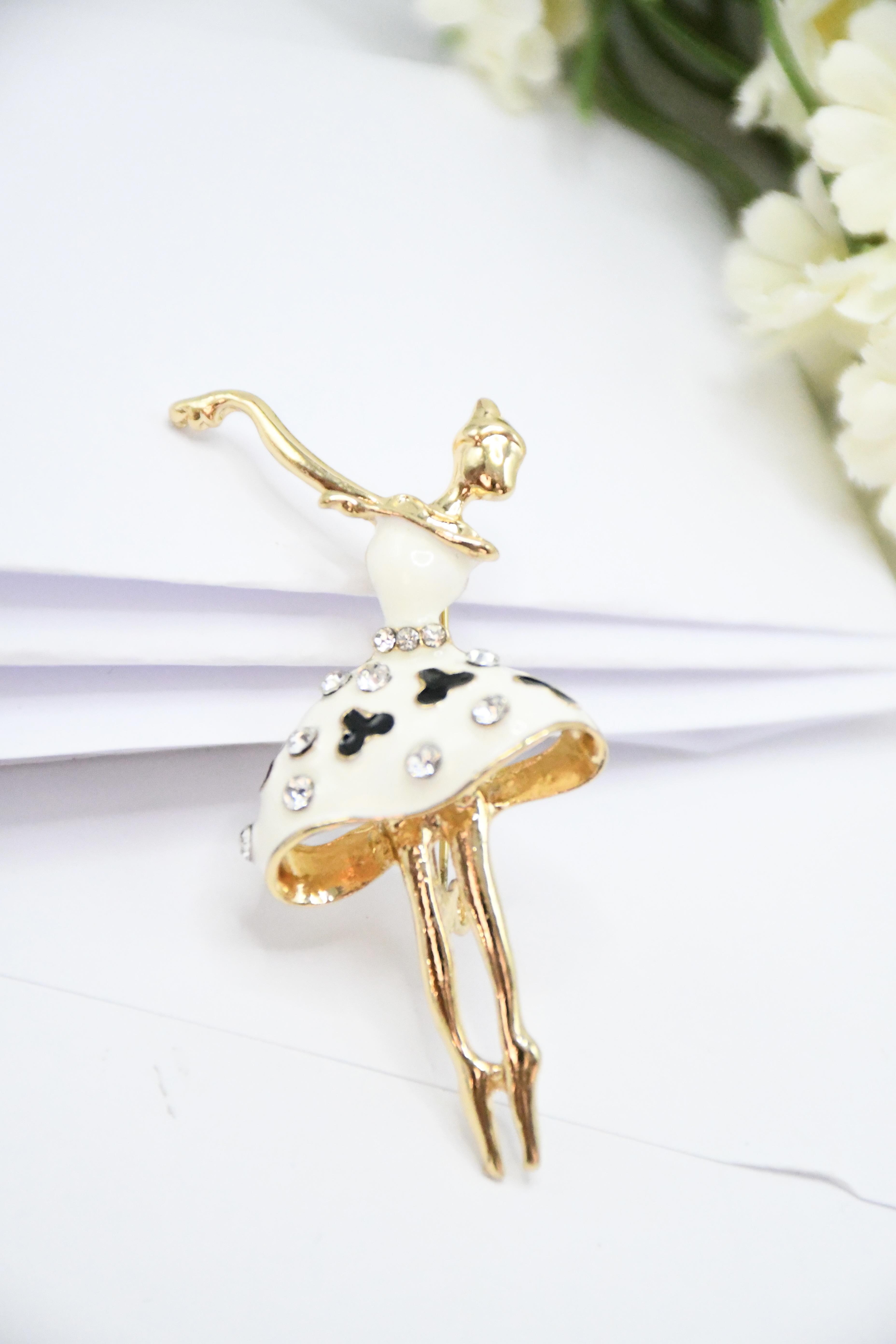 Brooches Accessories Gold ROSA BRO43 #c Efashion Paris