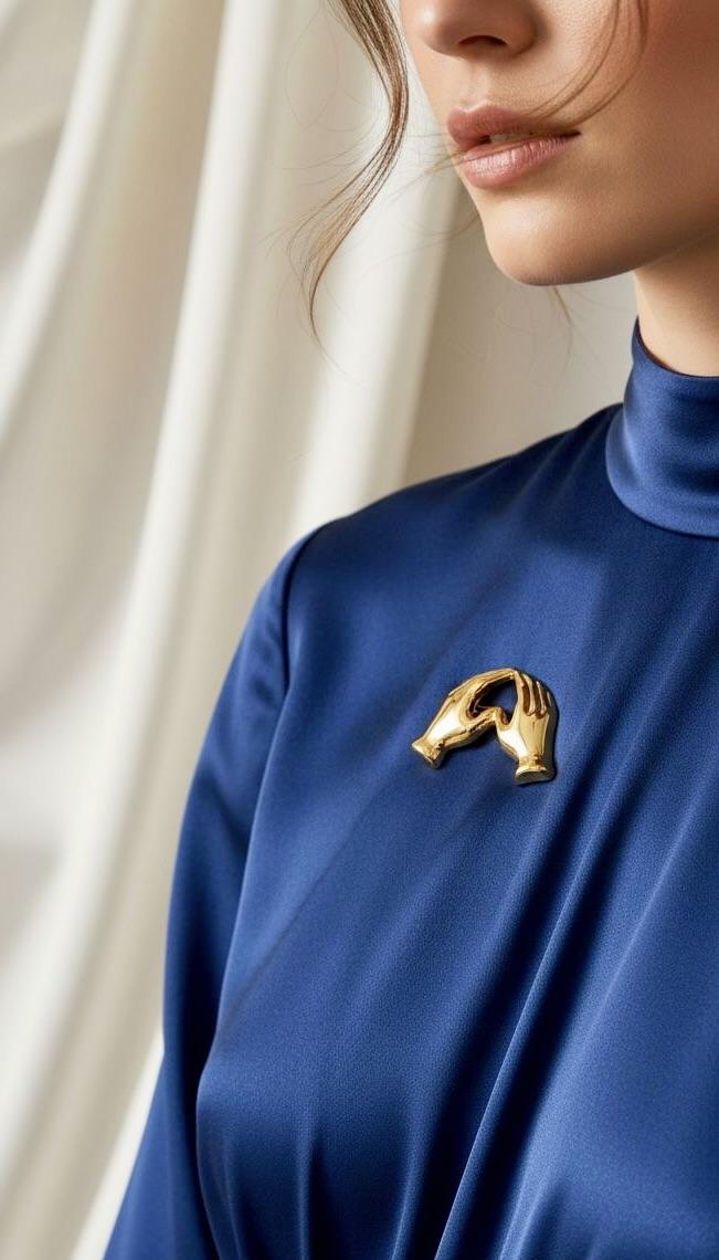 Brooches Accessories Gold ROSA BRO176 #c Efashion Paris