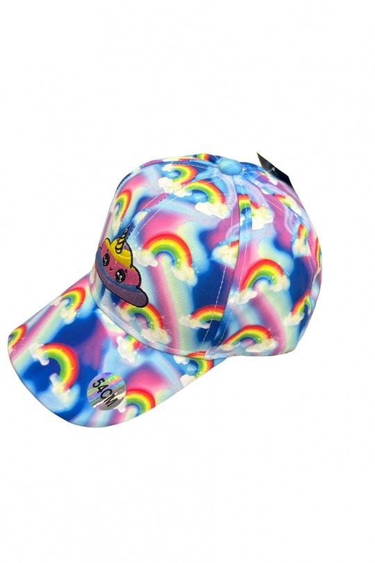 Casquette Enfant & Bébé  Bleu Blingstreet  CASQUETTE NUAGE BLEU LOGO MULTI COULEUR Efashion Paris