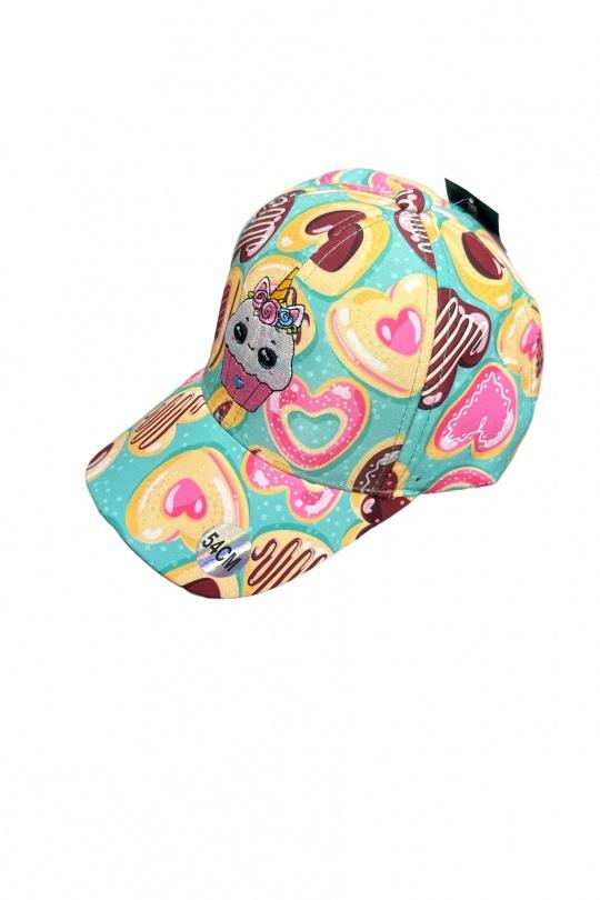Casquette Enfant & Bébé  Vert Blingstreet  CASQUETTE CUPCAKE VERT LOGO ROSE Efashion Paris