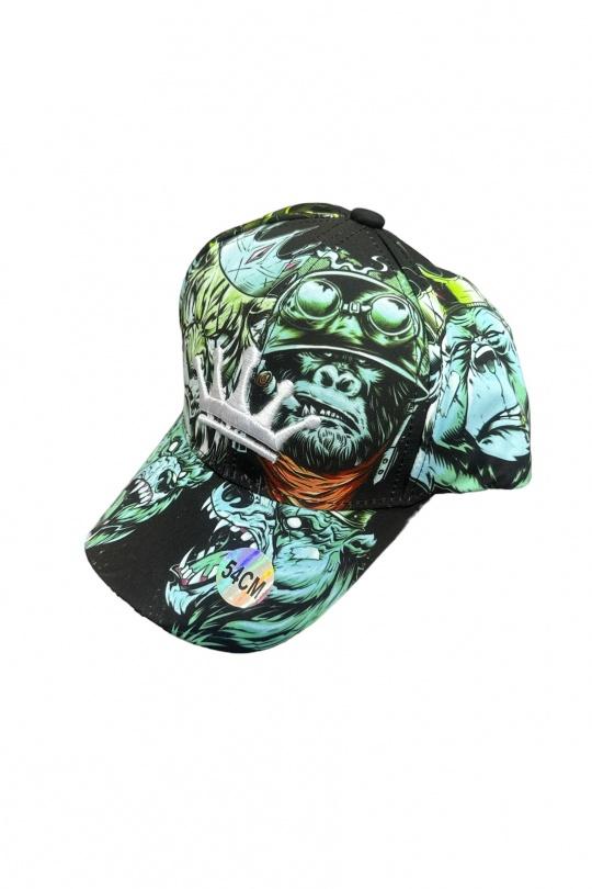 Casquette Enfant & Bébé  Vert d eau Blingstreet  CASQUETTE GORILLE VERT DEAU LOGO BLANC Efashion Paris