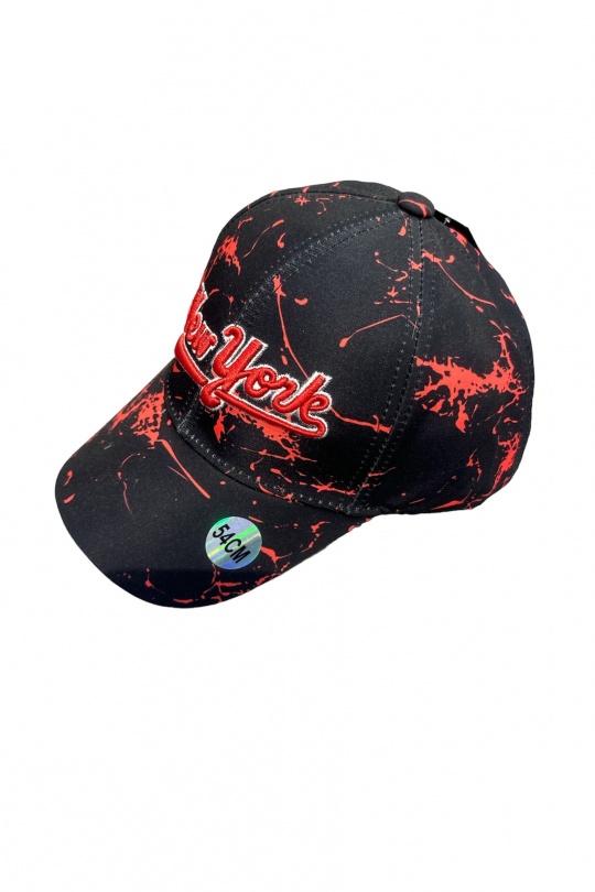 Casquette Enfant & Bébé  Noir/rouge Blingstreet  CASQUETTE NEW YORK SIGNATURE NOIR ROUGE LOGO ROUGE Efashion Paris