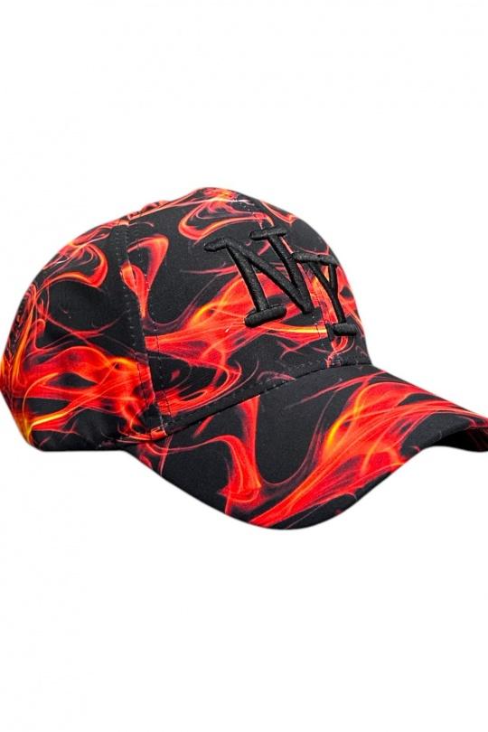 Cap Accessories Red Blingstreet  CASQUETTE NY NOIR FLAMME ROUGE Efashion Paris