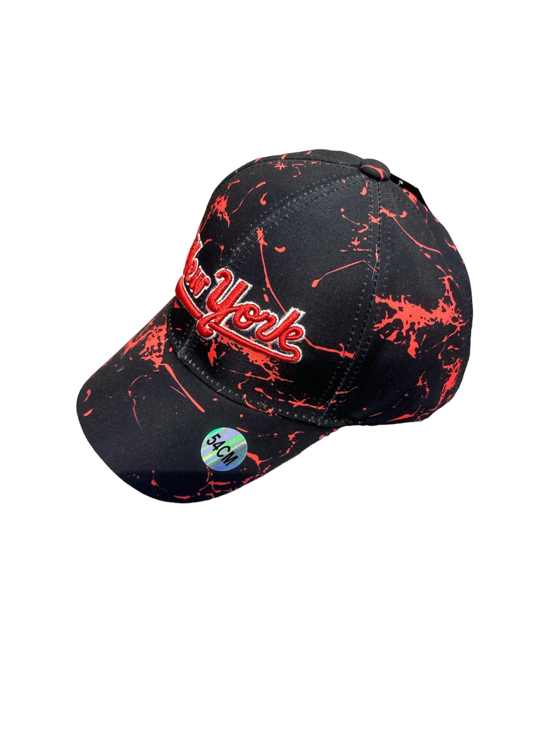 Casquette Enfant & Bébé  Noir/rouge Blingstreet  CASQUETTE NEW YORK SIGNATURE NOIR ROUGE LOGO ROUGE #c Efashion Paris