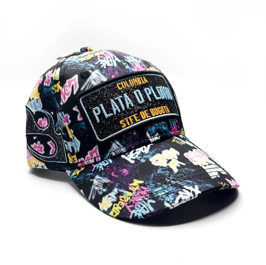 Cap Accessories Black/blue Blingstreet  CASQUETTE PLATA O PLOMO LX BLACK BLUE #c Efashion Paris