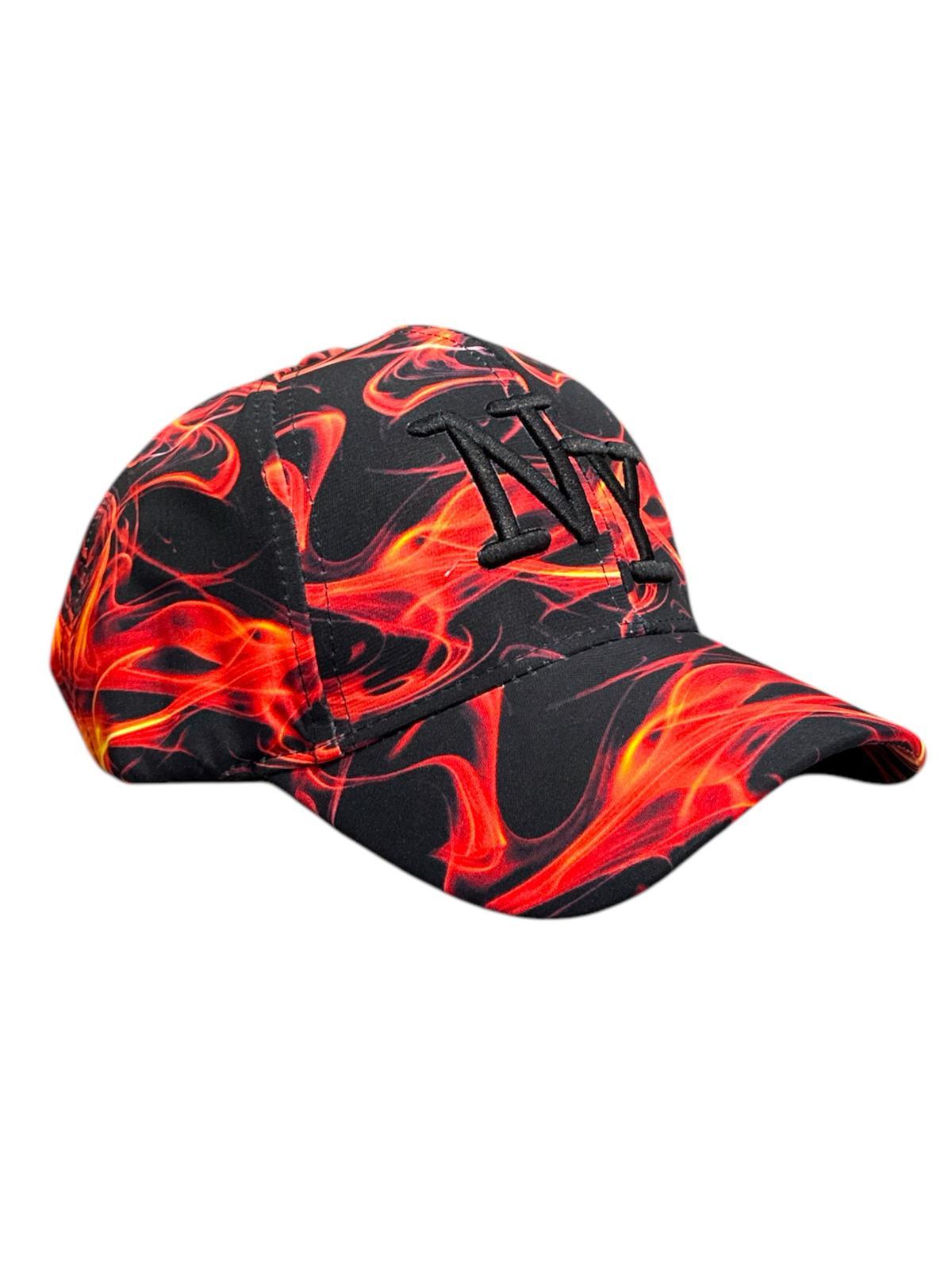 Cap Accessories Red Blingstreet  CASQUETTE NY NOIR FLAMME ROUGE #c Efashion Paris