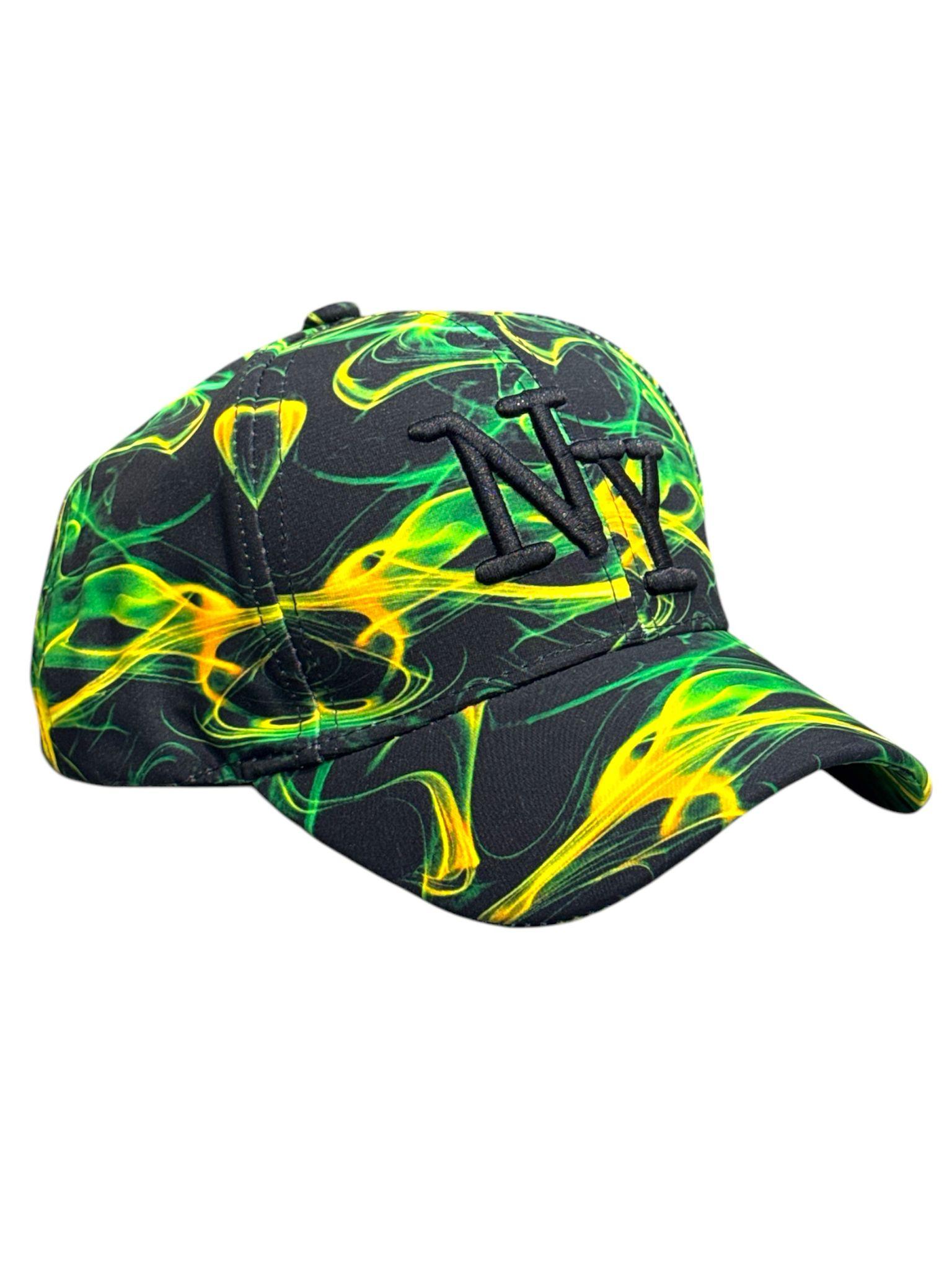 Casquette Accessoires Noir-Vert Blingstreet  CASQUETTE NY ENFANT NOIR FLAMME VERT #c Efashion Paris