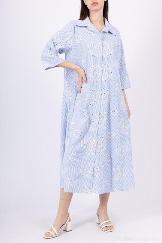 Robes longues Femme Bleu ciel ANNE LOU'S R1213 Efashion Paris