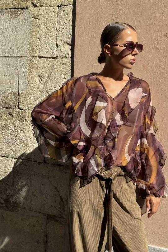 Shirts Women Cognac ANNE LOU'S H4304-Q40 Efashion Paris