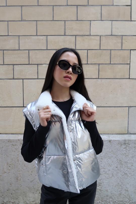 Doudounes Femme Argent LAFÉEROSE 112_C028 Efashion Paris