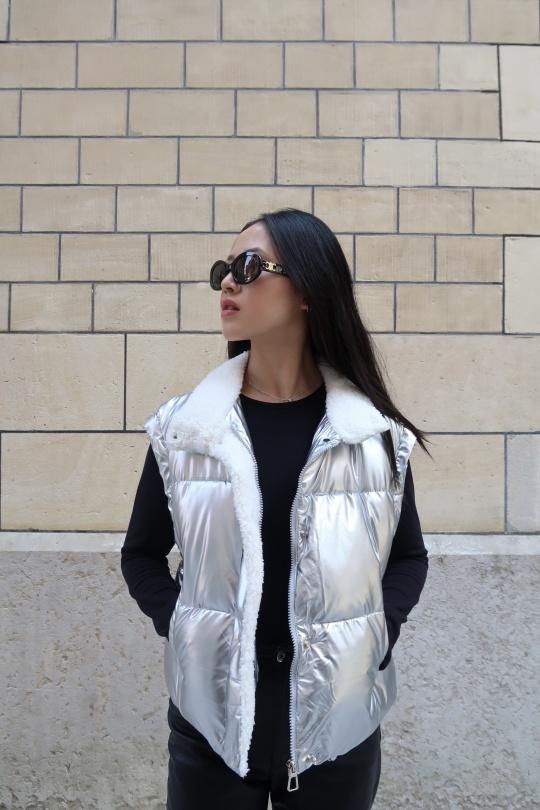 Doudounes Femme Argent LAFÉEROSE 112_C028 Efashion Paris