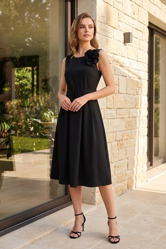 Robes mi-longues Femme Jaune LAFÉEROSE 334_H4074-S6 Efashion Paris