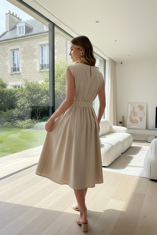 Robes mi-longues Femme Jaune LAFÉEROSE 334_H4074-S6 Efashion Paris