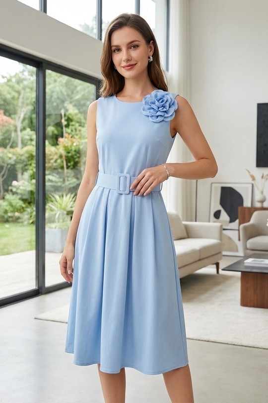 Robes mi-longues Femme Jaune LAFÉEROSE 334_H4074-S6 Efashion Paris