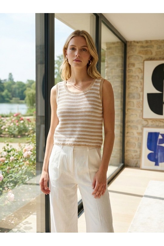 Débardeurs Femme Beige LAFÉEROSE 463_2585 Efashion Paris