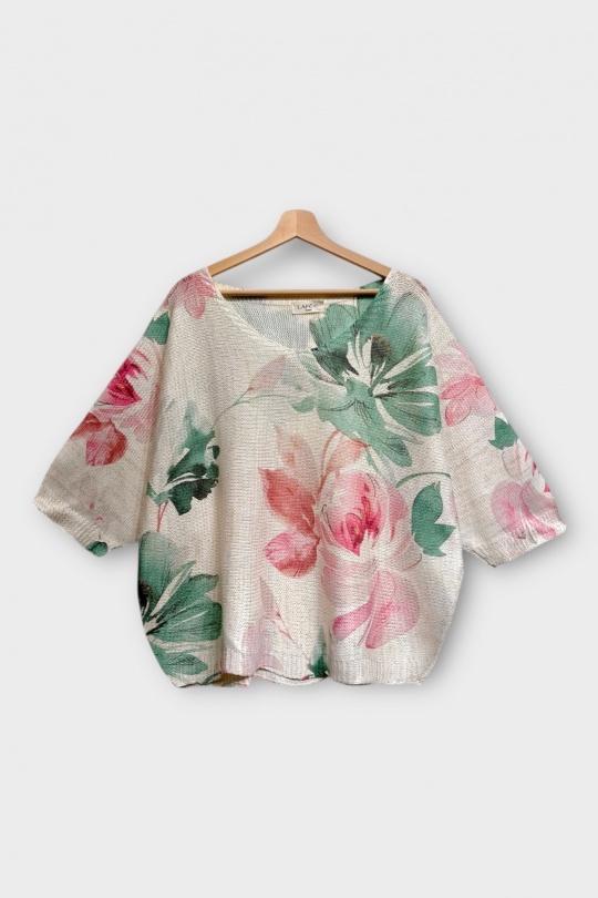 Pulls Femme Ecru LAFÉEROSE 538_15170_FEUILLES Efashion Paris