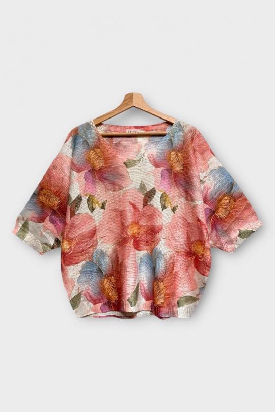 Pulls Femme Rose LAFÉEROSE 538_15170_FLEURS-ROSE Efashion Paris