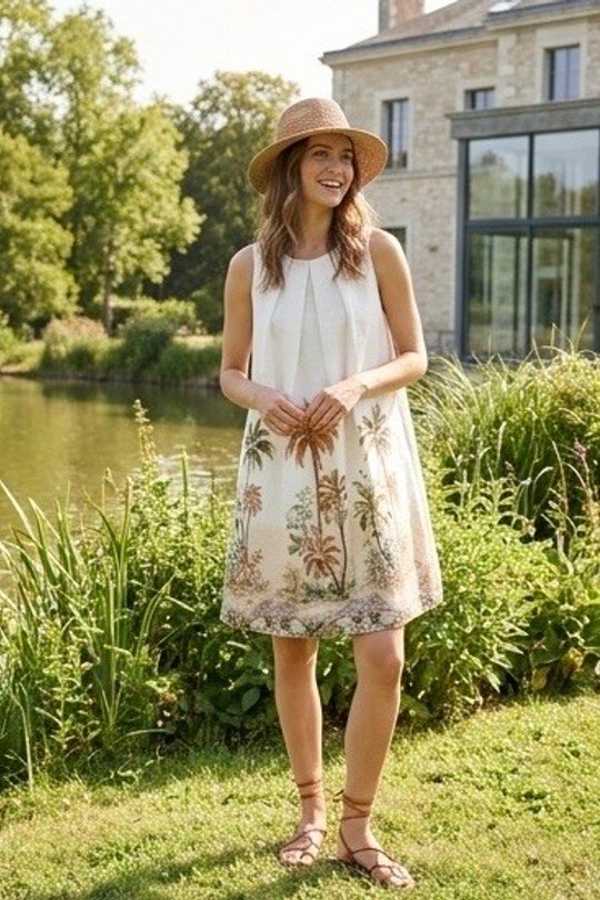 Midi dresses Women Navy blue LAFÉEROSE 801-H3558-C12 Efashion Paris