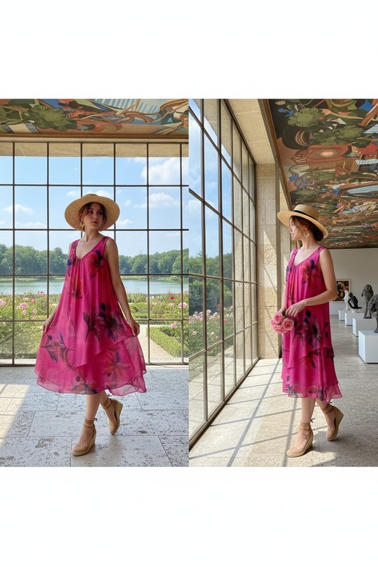 Robes mi-longues Femme FUCHSIA LAFÉEROSE BB46-5141 Efashion Paris