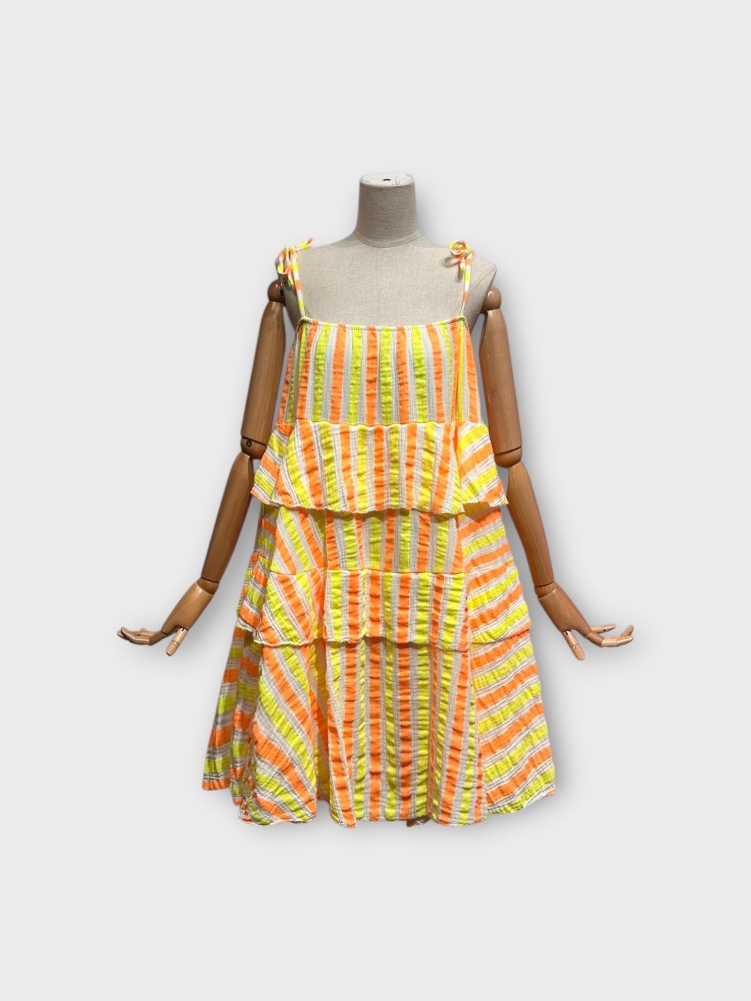 Robes mi-longues Femme Jaune LAFÉEROSE 516_A1050_RAYURES #c Efashion Paris