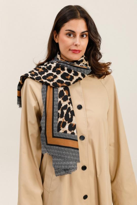 Scarves Accessories Taupe FRANCOIS PARIS FA3792 Efashion Paris