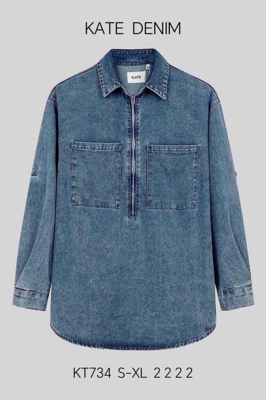 Blouses Women Blue KATE DENIM KT734 Efashion Paris