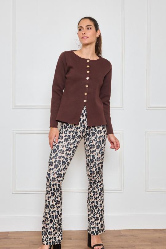 Gilets Femme Marron By Clara CH9178 Efashion Paris