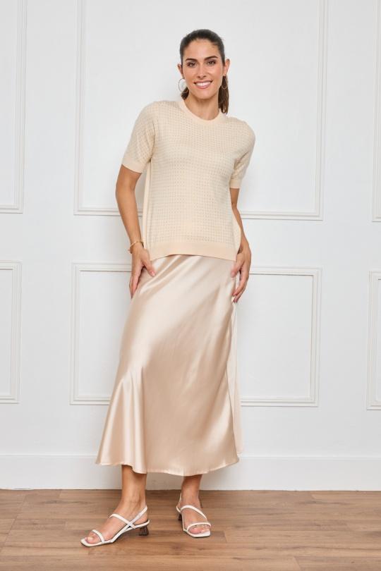 T-shirts Women Beige By Clara CH9166 Efashion Paris