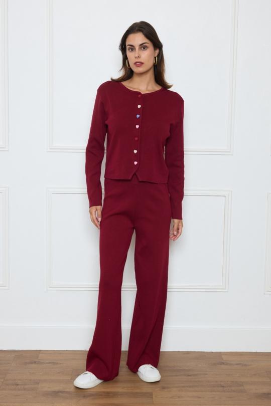 Cardigan Donna Burgundy By Clara CH9151 Efashion Paris