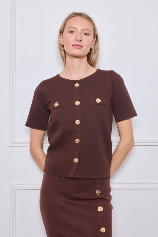 Tops Femme Marron By Clara CH9058 Efashion Paris
